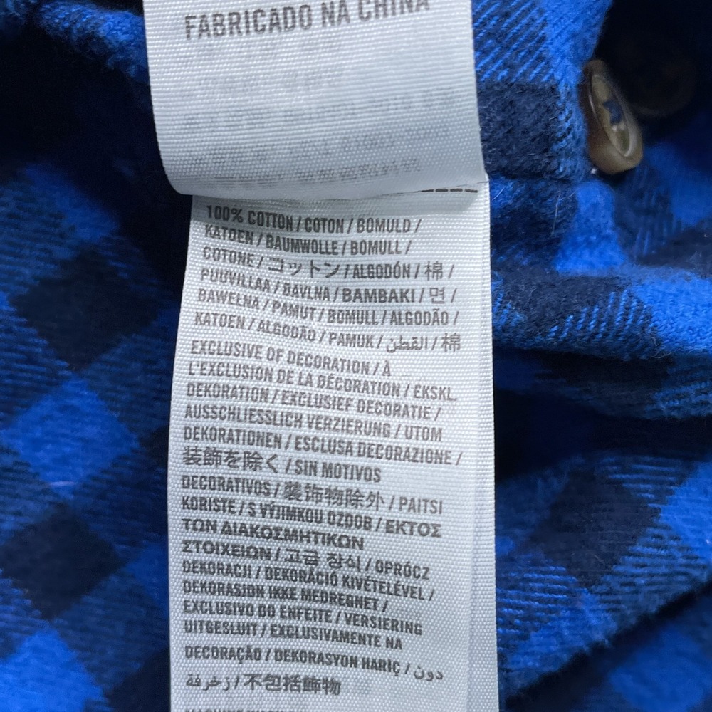 Abercrombie Fitch Shirt Mens 2XL XXL Blue Gingham Heavy Flannel Muscle Fit - Picture 7 of 13